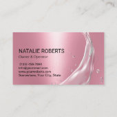 House Cleaning Housekeeping Service Modern Pink Visitekaartje (Achterkant)