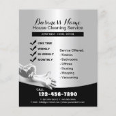 House Cleaning Housekeeping Service Modern Silver Flyer (Voorkant)