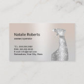 House Cleaning Housekeeping Service Modern Silver Visitekaartje (Achterkant)