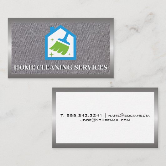 House Cleaning Icon | Maid Visitekaartje (Voorkant / Achterkant)