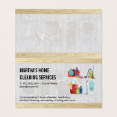 House Cleaning Icons | Achtergrond geschikt hout Visitekaartje (Buitenkant ongevouwen)