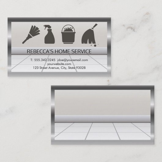 House Cleaning Icons | Vloer Visitekaartje (Voorkant / Achterkant)