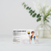 House Cleaning Lady | Glinsterende achtergrond Visitekaartje (Staand voorkant)