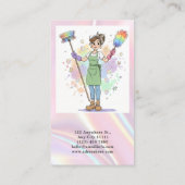 House Cleaning Lady Maid Service Modern Visitekaartje (Achterkant)