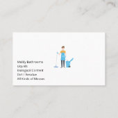 House Cleaning Logo | Cleaner Lady Visitekaartje (Achterkant)
