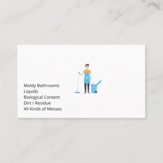 House Cleaning Logo | Cleaner Lady Visitekaartje (Achterkant)