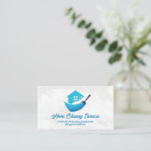 House Cleaning Logo | kamer Visitekaartje (Staand voorkant)