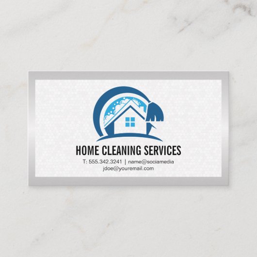House Cleaning Logo | Kranken Visitekaartje (Voorkant)