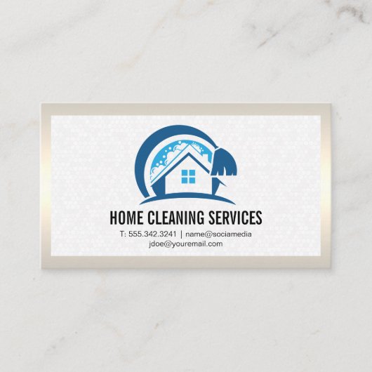 House Cleaning Logo | Kranken Visitekaartje (Voorkant)
