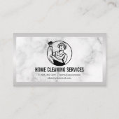 House Cleaning Logo | Marmer | Metaalgrens Visitekaartje (Voorkant)