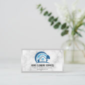 House Cleaning Logo | Marmer Visitekaartje (Staand voorkant)