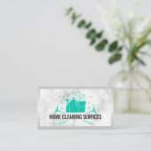 House Cleaning Logo | Marmer Visitekaartje (Staand voorkant)