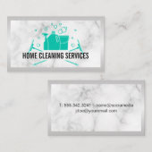 House Cleaning Logo | Marmer Visitekaartje (Voorkant / Achterkant)