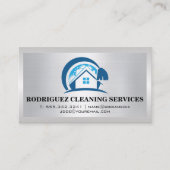 House Cleaning Logo | Staalborstel Visitekaartje (Voorkant)