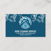 House Cleaning Logo | Visitekaartje zeepbellen (Voorkant)
