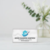 House Cleaning Logo | Zeep Suds Bubbles Visitekaartje (Staand voorkant)