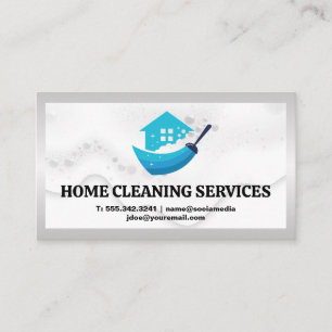 House Cleaning Logo   Zeep Suds Bubbles Visitekaartje