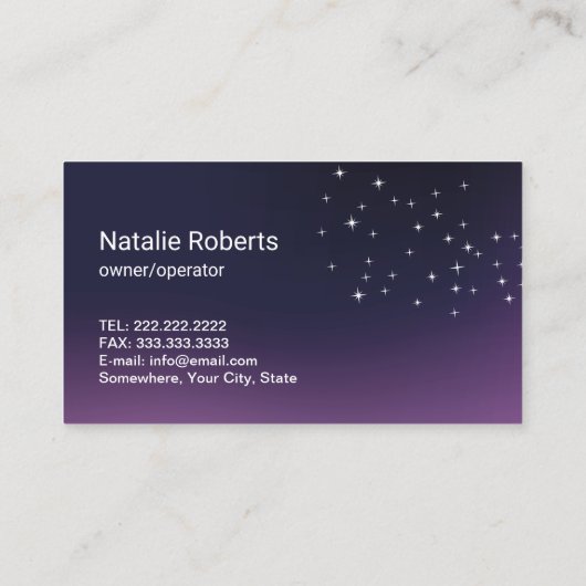 House Cleaning Maid Feather Duster Deep Paars Visitekaartje (Achterkant)