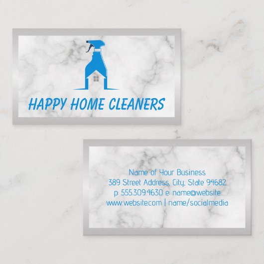 House Cleaning Maid Logo | Spuitwater Visitekaartje (Voorkant / Achterkant)