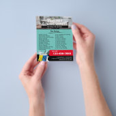 House Cleaning Maid Service Blauwgroen Foto Flyer (Hand)