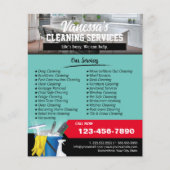 House Cleaning Maid Service Blauwgroen Foto Flyer (Voorkant)
