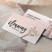 House Cleaning Maid Service Blush Pink Typografie Visitekaartje