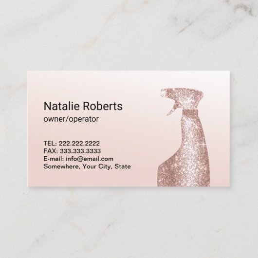 House Cleaning Maid Service Blush Pink Typografie Visitekaartje (Achterkant)