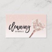 House Cleaning Maid Service Blush Pink Typografie Visitekaartje (Voorkant)