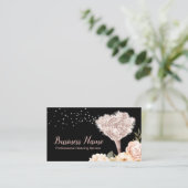 House Cleaning Maid Service Floral Feather Duster Visitekaartje (Staand voorkant)