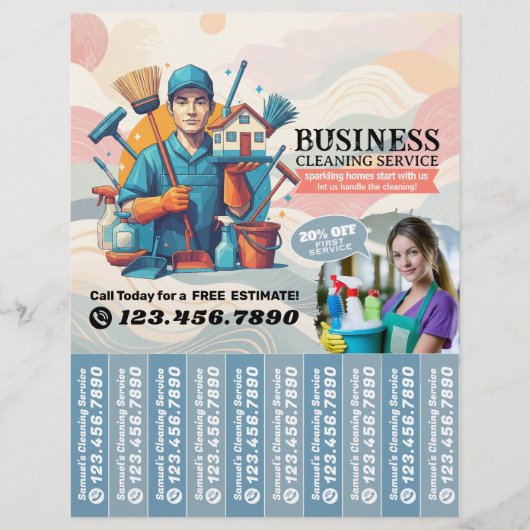 House cleaning Maid Service Flyer Tear Off Strips (Voorkant)