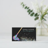 House Cleaning Maid Service Glitter Holographic Visitekaartje (Staand voorkant)