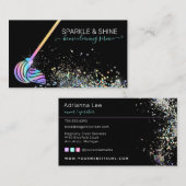 House Cleaning Maid Service Glitter Holographic Visitekaartje (Voorkant / Achterkant)