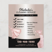 House Cleaning Maid Service Modern Roos Gold Flyer (Voorkant)