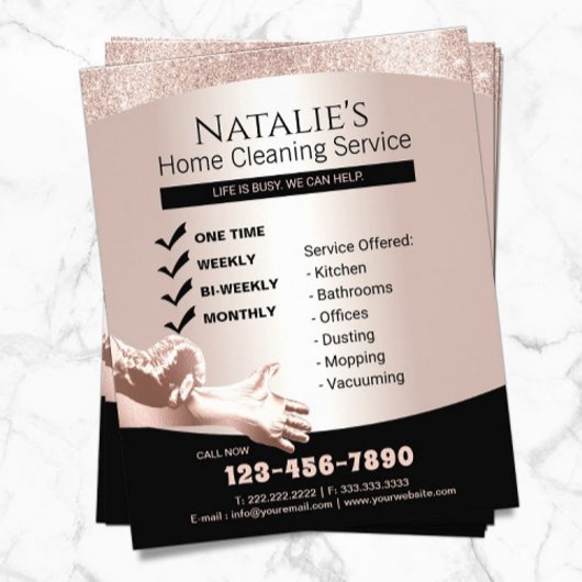 House Cleaning Maid Service Modern Roos Gold Flyer