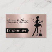 House Cleaning Maid Service Modern Roos Gold Visitekaartje (Voorkant)