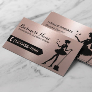 House Cleaning Maid Service Modern Roos Gold Visitekaartje