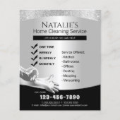 House Cleaning Maid Service Modern Silver Flyer (Voorkant)