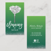House Cleaning Maid Service Professional Green Visitekaartje (Voorkant / Achterkant)