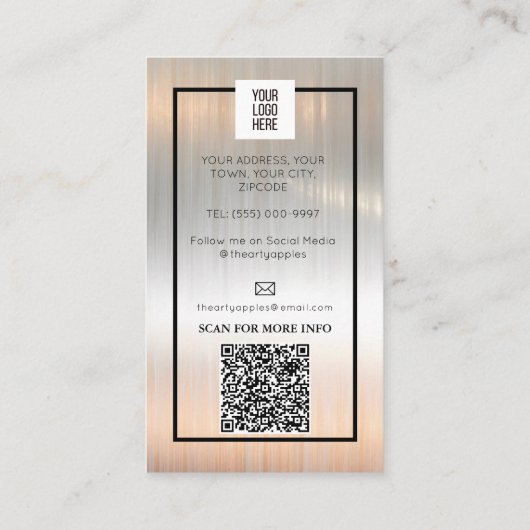 House Cleaning Maid Service Roos Gold Mop Logo Visitekaartje (Achterkant)