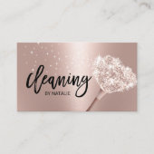 House Cleaning Maid Service Roos Gold Typografie Visitekaartje (Voorkant)