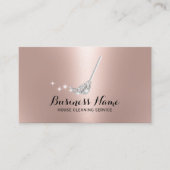 House Cleaning Maid Service Silver Mop Roos Gold Visitekaartje (Voorkant)