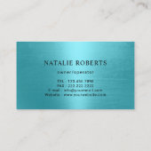 House Cleaning Maid Service Silver Mop Turquoise Visitekaartje (Achterkant)