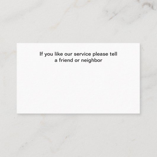 House Cleaning Maid Service Visitekaartje (Achterkant)