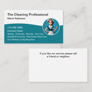 House Cleaning Maid Service Visitekaartje