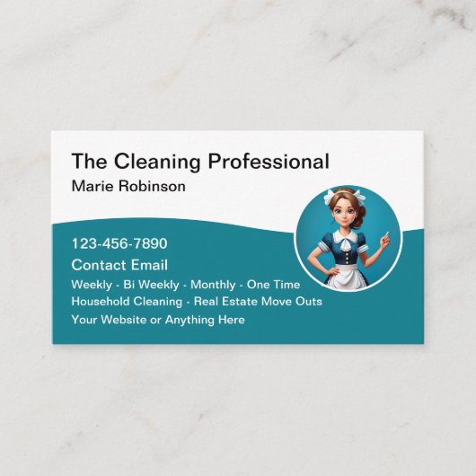 House Cleaning Maid Service Visitekaartje (Voorkant)