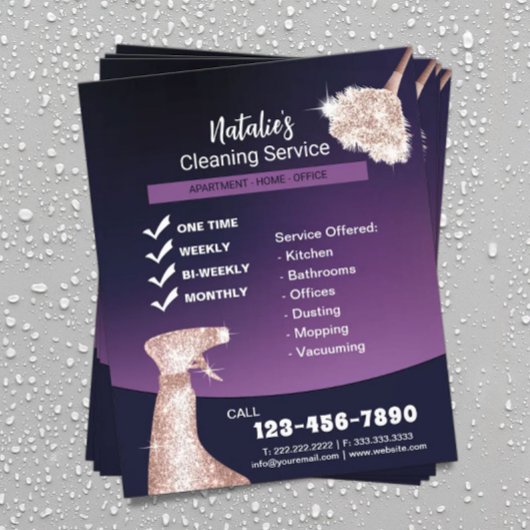 House Cleaning Modern Paarse Maid Service Flyer