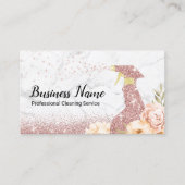 House Cleaning Modern Roos Gold Glitter Marble Visitekaartje (Voorkant)