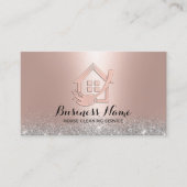 House Cleaning Modern Roos Gold House & Mop Logo Visitekaartje (Voorkant)
