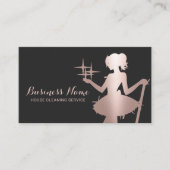 House Cleaning Modern Roos Gold Maid Service Visitekaartje (Voorkant)
