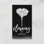 House Cleaning Modern Silver Maid Duster Visitekaartje (Voorkant)